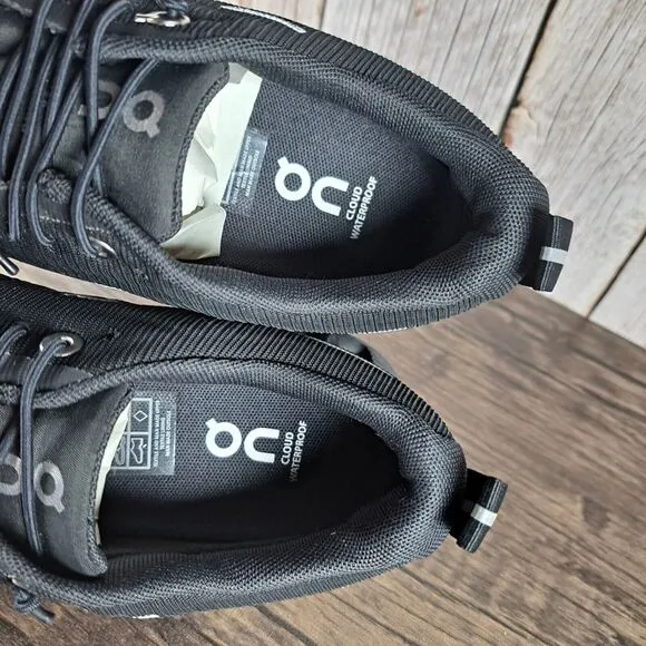 On Cloud 5 Waterproof Black Bungee Slip On Running Sneaker Women's Sz 5.5 (VGC)