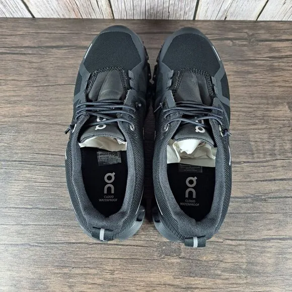 On Cloud 5 Waterproof Black Bungee Slip On Running Sneaker Women's Sz 5.5 (VGC)