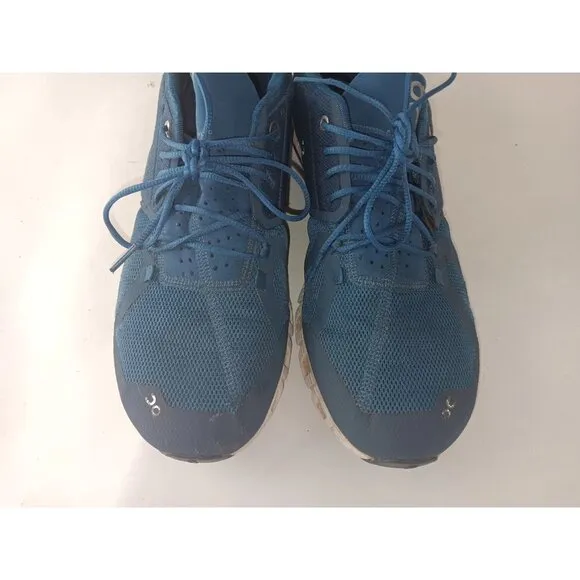 On Cloud Mens 12 Running Shoes Blue Cloud Slip On Elastic Laces Gym Train Run