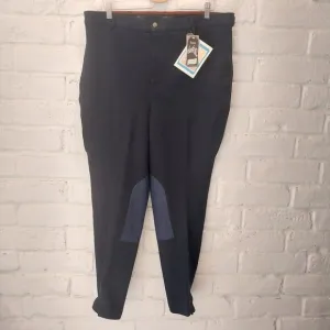 On Course Breeches Men 40 Long Blue Jodhpurs Knee Patch Horseback Cotton Natural