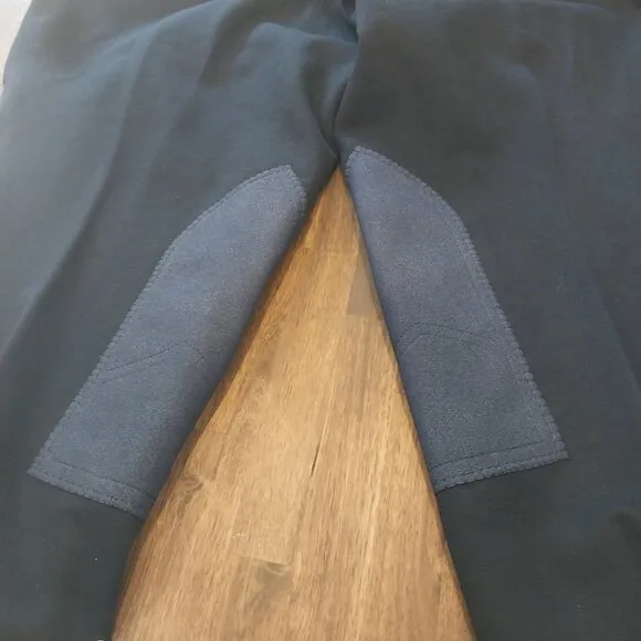 On Course Breeches Men 40 Long Blue Jodhpurs Knee Patch Horseback Cotton Natural