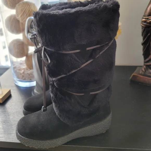 Oscar Sport Vegan Leather Fur Ski Snow Boots