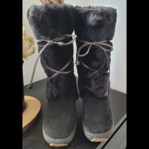 Oscar Sport Vegan Leather Fur Ski Snow Boots