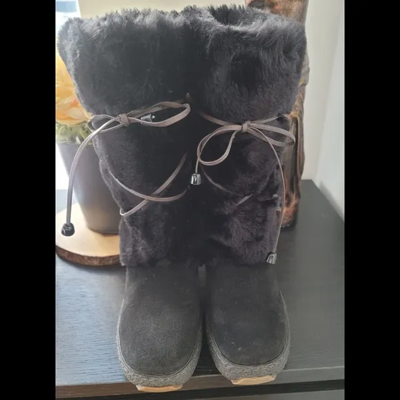 Oscar Sport Vegan Leather Fur Ski Snow Boots
