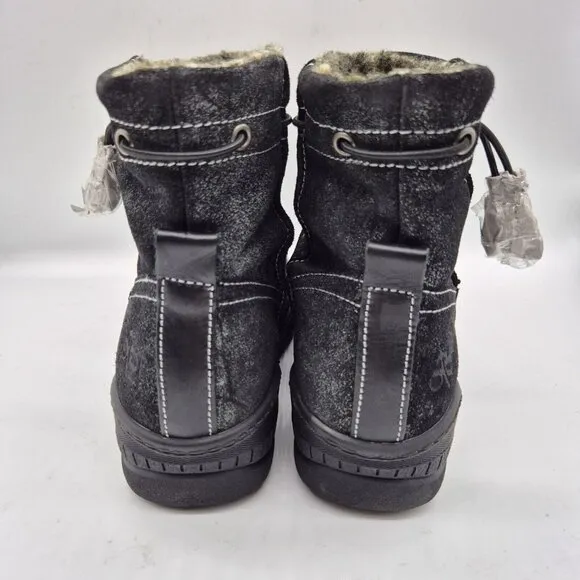 OTBT Women's Snow Boots Size 6 M Black Fanfare Reversible Spikes Leather Textil