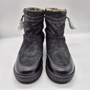 OTBT Women's Snow Boots Size 6 M Black Fanfare Reversible Spikes Leather Textil