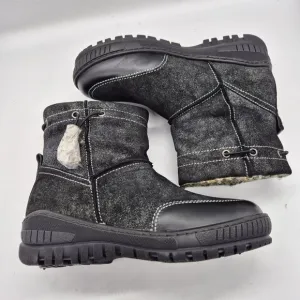 OTBT Women's Snow Boots Size 7 M Black Fanfare Reversible Spikes Leather Textil