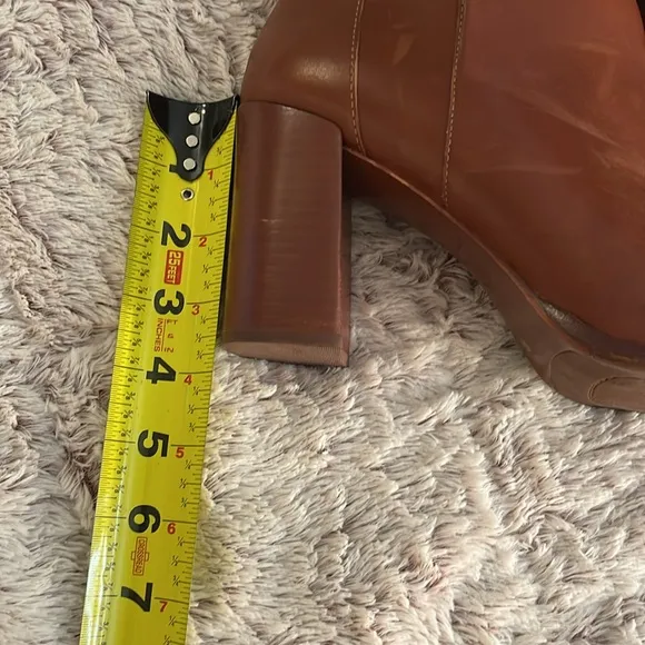 Over the knee 3.5” heeled boots brown cognac Antonio women’s Sz 9M ankle zipper