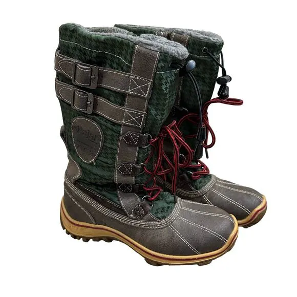 Pajar Adriana Winter Fleece Lined Green Snow Boots 7 7.5 EU 38
