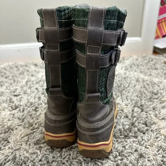 Pajar Adriana Winter Fleece Lined Green Snow Boots 7 7.5 EU 38