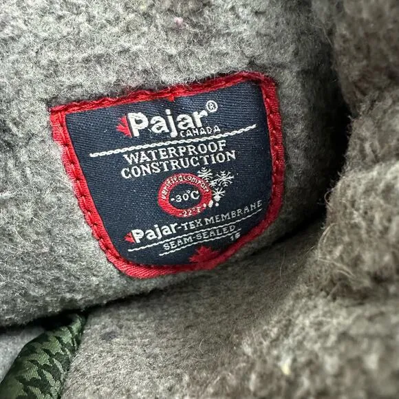 Pajar Adriana Winter Fleece Lined Green Snow Boots 7 7.5 EU 38