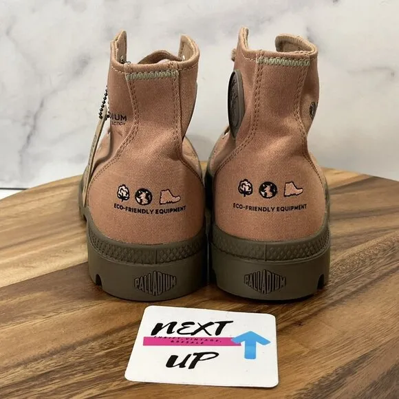 Palladium Pampa Hi Organic Rust Coral Canvas Women’s Sneaker Conbat Boots sz 9.5