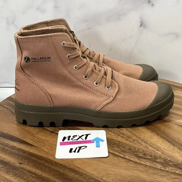 Palladium Pampa Hi Organic Rust Coral Canvas Women’s Sneaker Conbat Boots sz 9.5