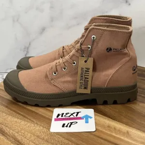 Palladium Pampa Hi Organic Rust Coral Canvas Women’s Sneaker Conbat Boots sz 9.5