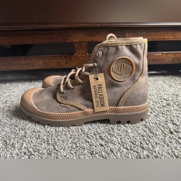 Palladium Pampa Hi Wax Boots Shoes Brown Casual Sneakers NWOB