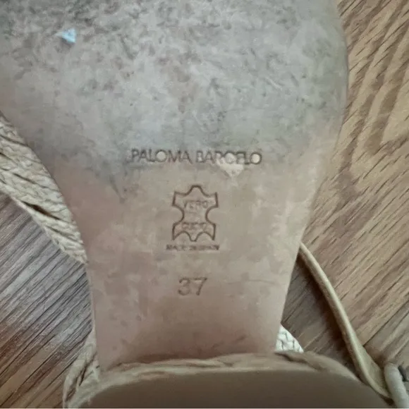 Paloma Barcelo woven Raffia Straw Strappy Sandal sz‎ 37