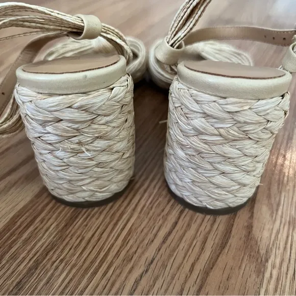 Paloma Barcelo woven Raffia Straw Strappy Sandal sz‎ 37