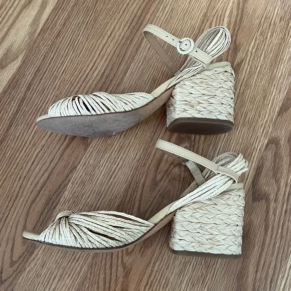 Paloma Barcelo woven Raffia Straw Strappy Sandal sz‎ 37