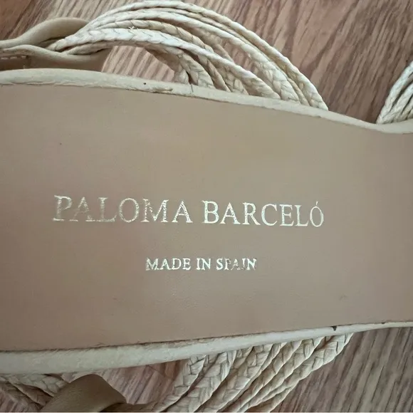 Paloma Barcelo woven Raffia Straw Strappy Sandal sz‎ 37