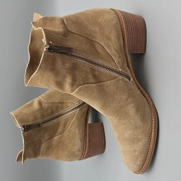 Paul Green Bootie Suede Ankle boots tan Women 8 UK 5.5