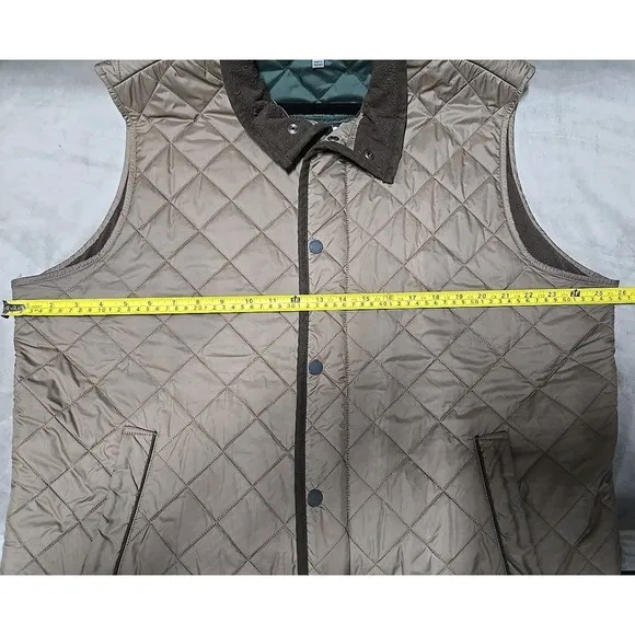 Peter Millar Golf Vest Mens XL Brown Essex Quilted Full Zip