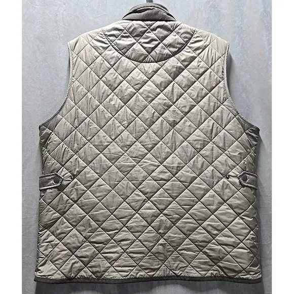 Peter Millar Golf Vest Mens XL Brown Essex Quilted Full Zip