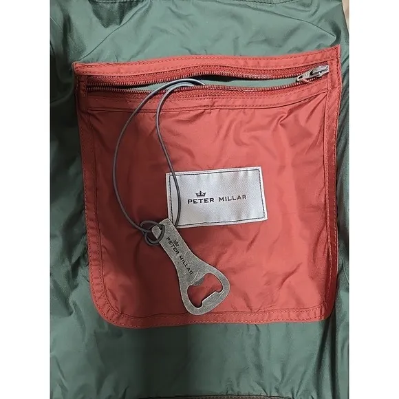 Peter Millar Golf Vest Mens XL Brown Essex Quilted Full Zip