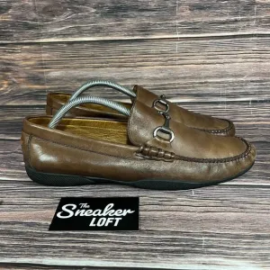 Peter Millar Men's Brown‎ Leather Horsebit Apron Casual Slip On Loafer Shoes
