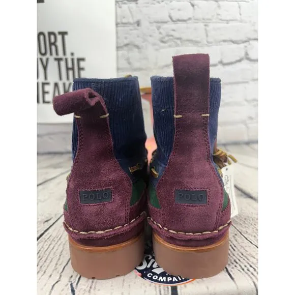 Polo Ralph Lauren Country Ranger Mid Corduroy Suede Boots Mens 11 Colorblock NEW