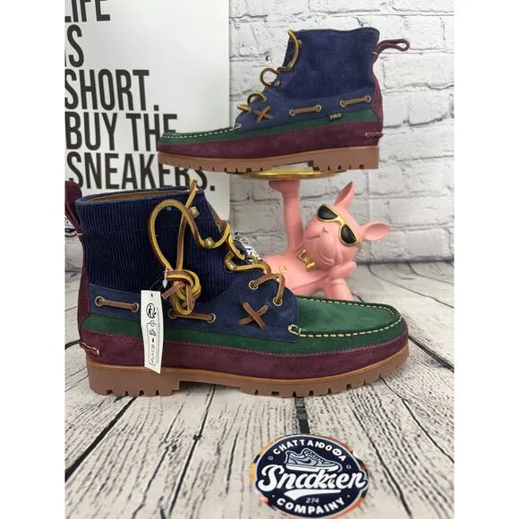 Polo Ralph Lauren Country Ranger Mid Corduroy Suede Boots Mens 11 Colorblock NEW