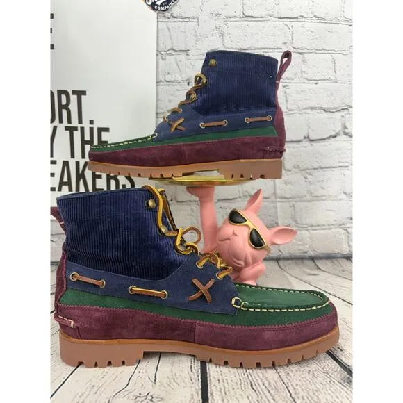 Polo Ralph Lauren Country Ranger Mid Corduroy Suede Boots Mens 11 Colorblock NEW