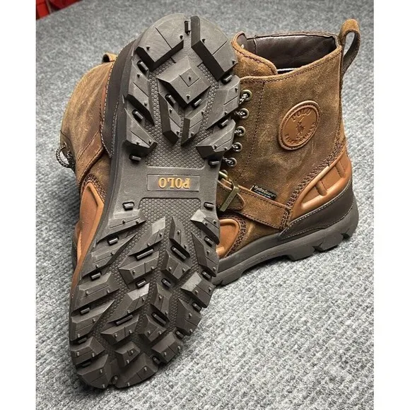 Polo Ralph Lauren Men's Oslo High Leather Duck Boots Size 11 D Brown Leather NEW