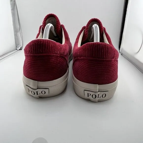 Polo Ralph Lauren Shoes Sneakers‎ Corduroy Lace Keaton Mens Size 10.5 Red