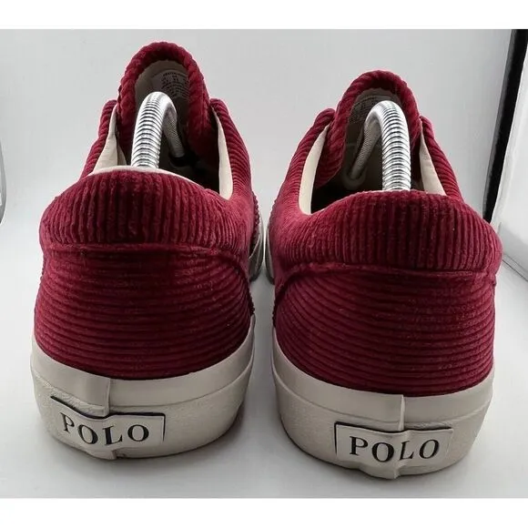 Polo Ralph Lauren Shoes Sneakers‎ Corduroy Lace Keaton Mens Size 10.5 Red
