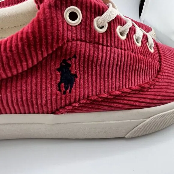 Polo Ralph Lauren Shoes Sneakers‎ Corduroy Lace Keaton Mens Size 10.5 Red