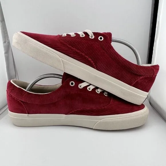 Polo Ralph Lauren Shoes Sneakers‎ Corduroy Lace Keaton Mens Size 10.5 Red