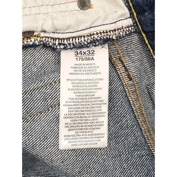 Polo Ralph Lauren The Sullivan Slim Distressed Paint Stained Blue Jeans 34x32