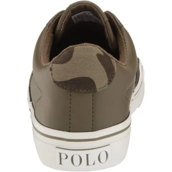 Polo Ralph Lauren Boy's Sayer Olive/Camo/Orange Logo Embroidered Sneakers Size 7