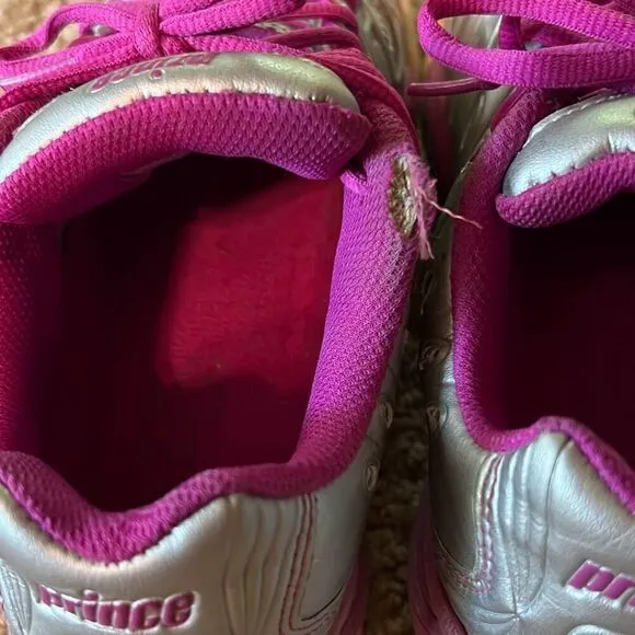 Prince Women’s 6 1/2 T22 Pink Silver White Non Marking Tennis Pickleball Shoes