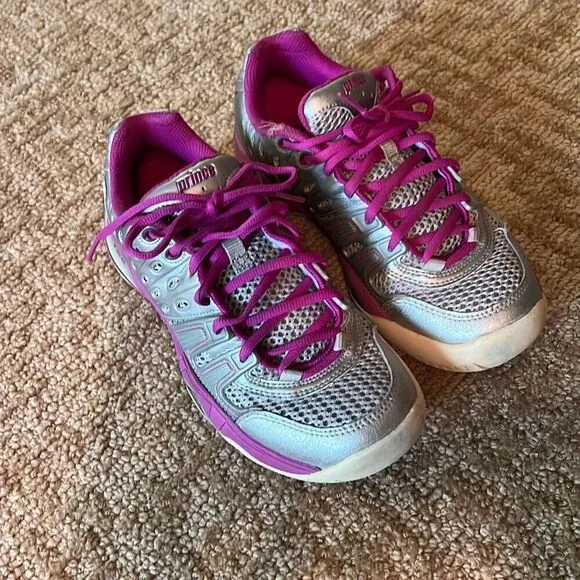 Prince Women’s 6 1/2 T22 Pink Silver White Non Marking Tennis Pickleball Shoes