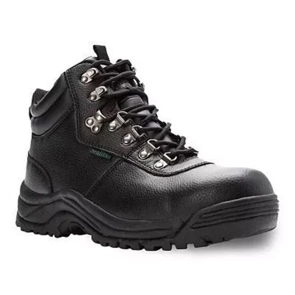 Propet Mens Shield Walker 6 Inch Waterproof Safety Shoes Black Sz 7