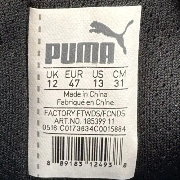 Puma  Super Levitate Shoes Mens Size 13 Black Blue Running training Gym Sneakers