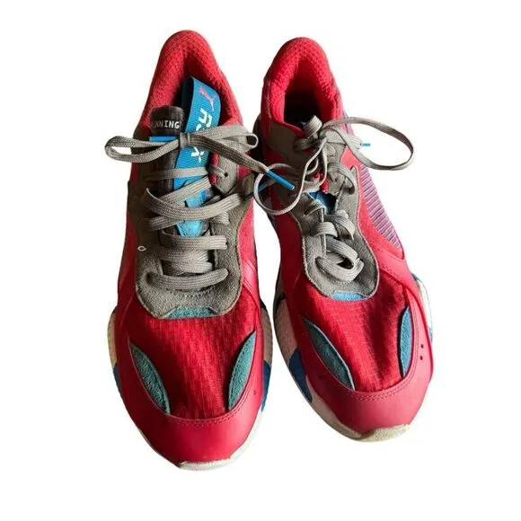 Puma RS-X Retro Red Steel Gray Indigo Mens 371511 01 Sz 13 Running Athletic Shoe