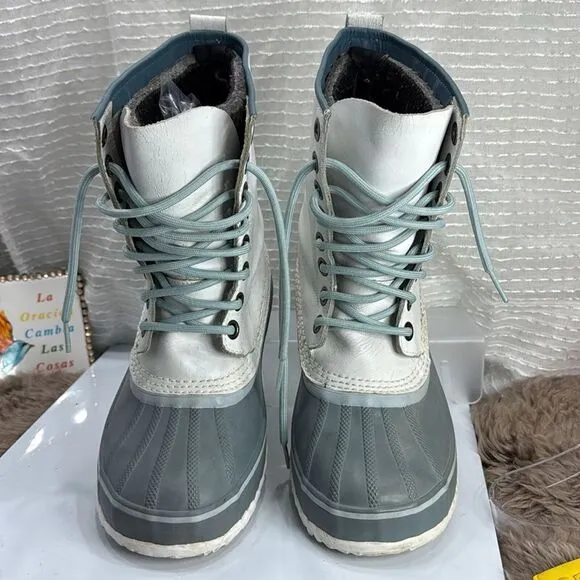 (R2) SOREL 1964 MEN'S PREMIUM T WATERPROOF LEATHER SNOW BOOTS, SIZE 8