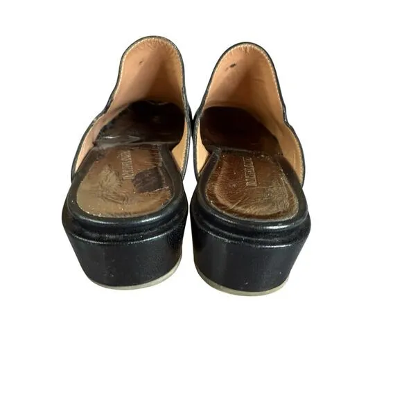 Rachel Comey Brie Black Leather Mules Women’s Size 6 Block Heel Slip On