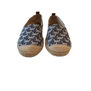 Ralph Lauren Womens Blue Logo Slip On Espadrilles Comfort Shoes Size 9.5