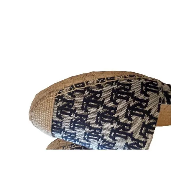 Ralph Lauren Womens Blue Logo Slip On Espadrilles Comfort Shoes Size 9.5