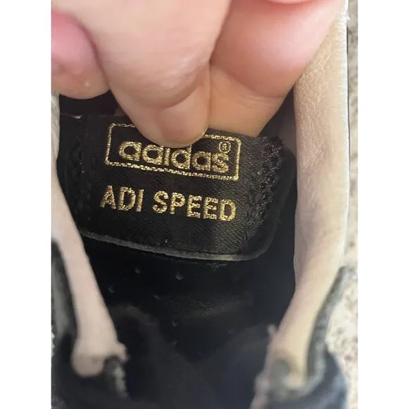 RARE Retro Black Leather Adidas Adi Speed Shoes- Men’s Size 10.5