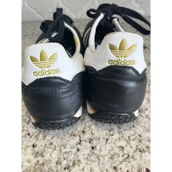 RARE Retro Black Leather Adidas Adi Speed Shoes- Men’s Size 10.5