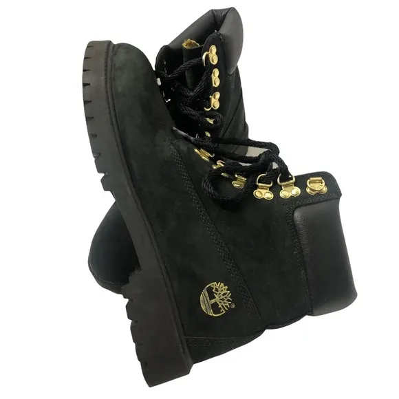 RARE Timberland velvet black boots Women Sz 9.5